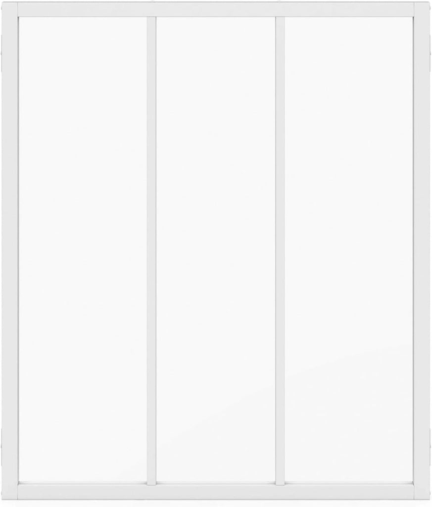 IDMarket - Metallo Bianco e Vetro temperato Tetto in Vetro a 3 lastre L. 93 x H. 108 cm