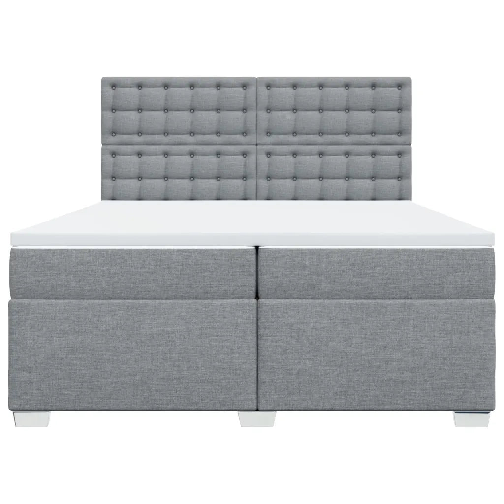 Giroletto a Molle con Materasso Grigio Chiaro 200x200cm Tessuto
