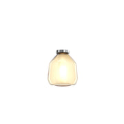 Plafoniera Contemporanea Double Skin Beta Metallo Cromo Vetro Ambra 1 Luce E27