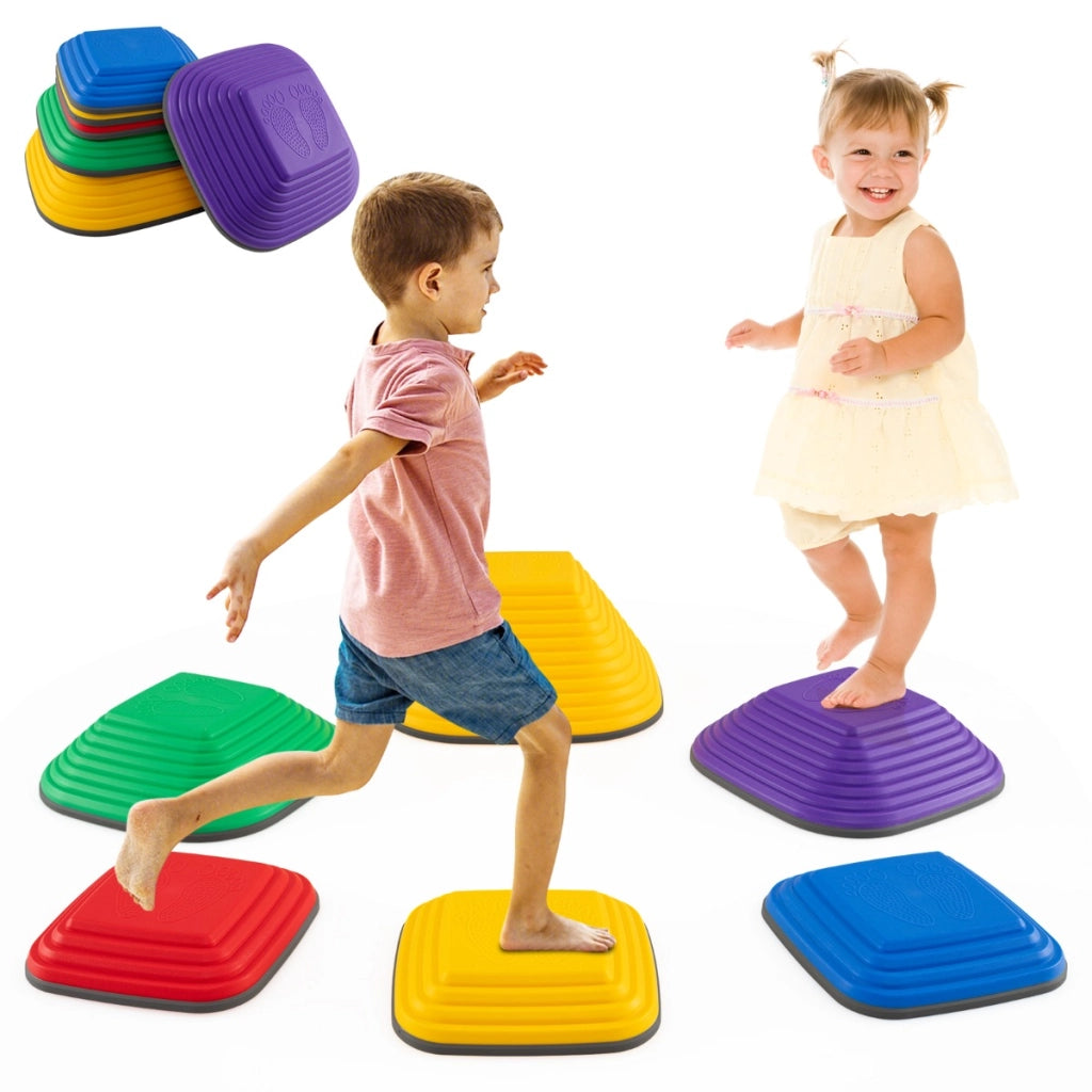 Pietre di equilibrio antiscivolo per bambini blocchi di equilibrio quadrati per esercizio, 6 pezzi pietre di passo per bambini Colorato