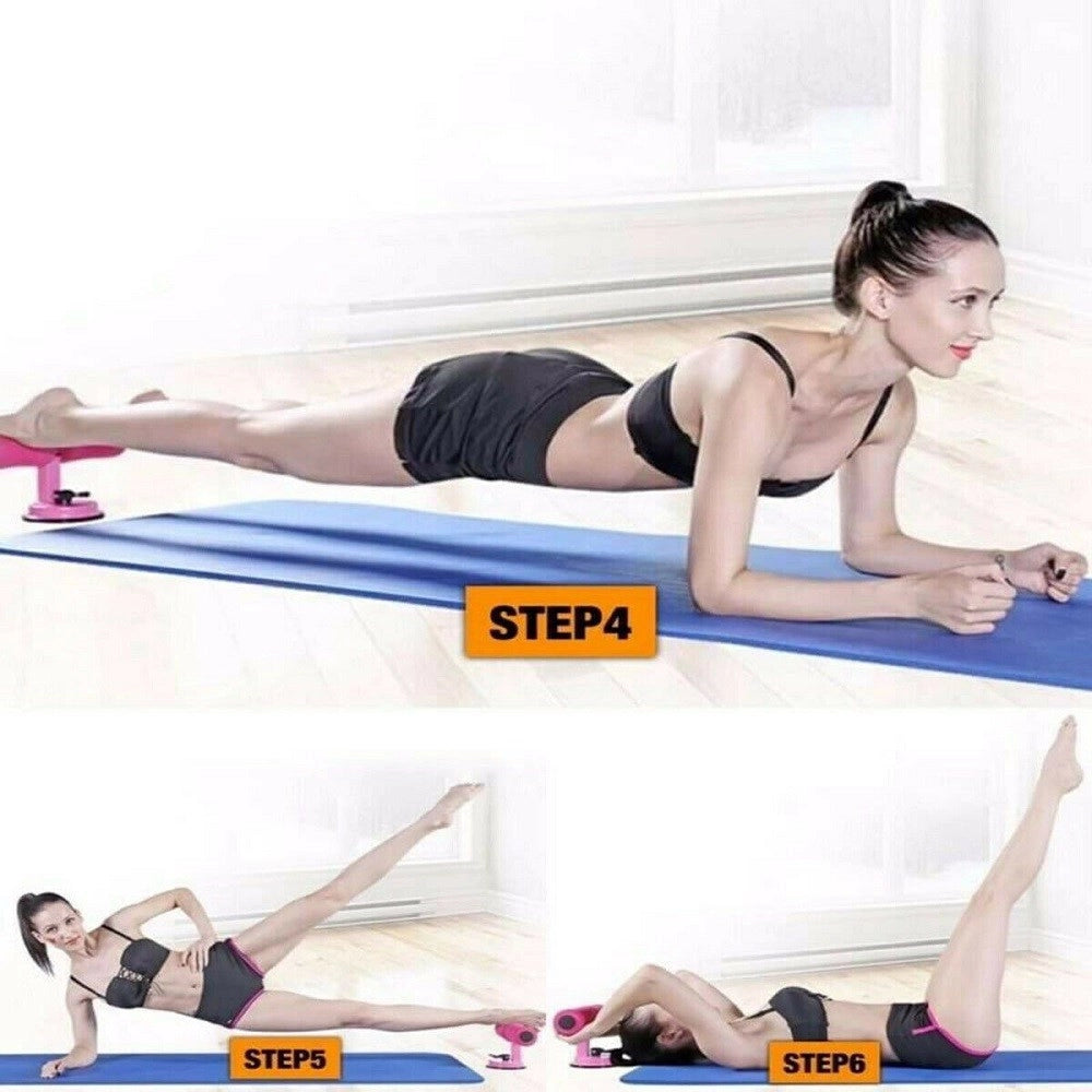 Trade Shop - Attrezzo Per Addominali Fitness Ventosa Sport Spugna Caviglie Curl Push Up Sit -