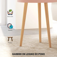 Set 2 Tavolini da Caffè con 2 Vani Contenitore e Vassoio Superiore Ø35 x 65,5 cm in MDF e Legno Bianco e Rosa