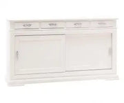 Credenza madia in legno Shabby chic 2 ante scorrevoli bianco opaco