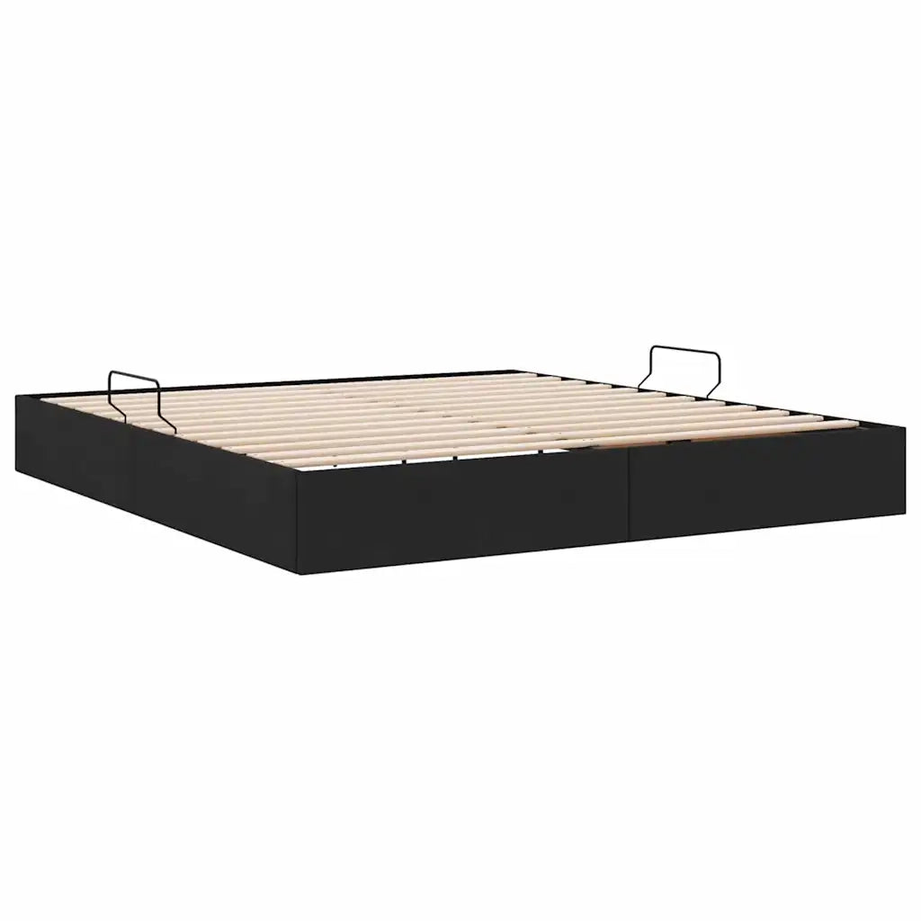 Letto con Contenitore Nero 180 x 200 cm Tessuto 3370051