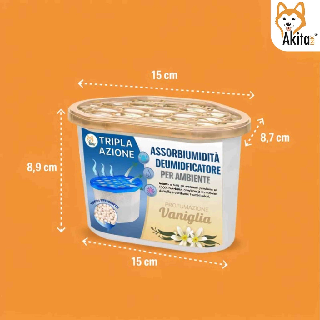 Akitaink Set 6 Assorbiumidita' Deumidificatori Vaniglia 500 ml