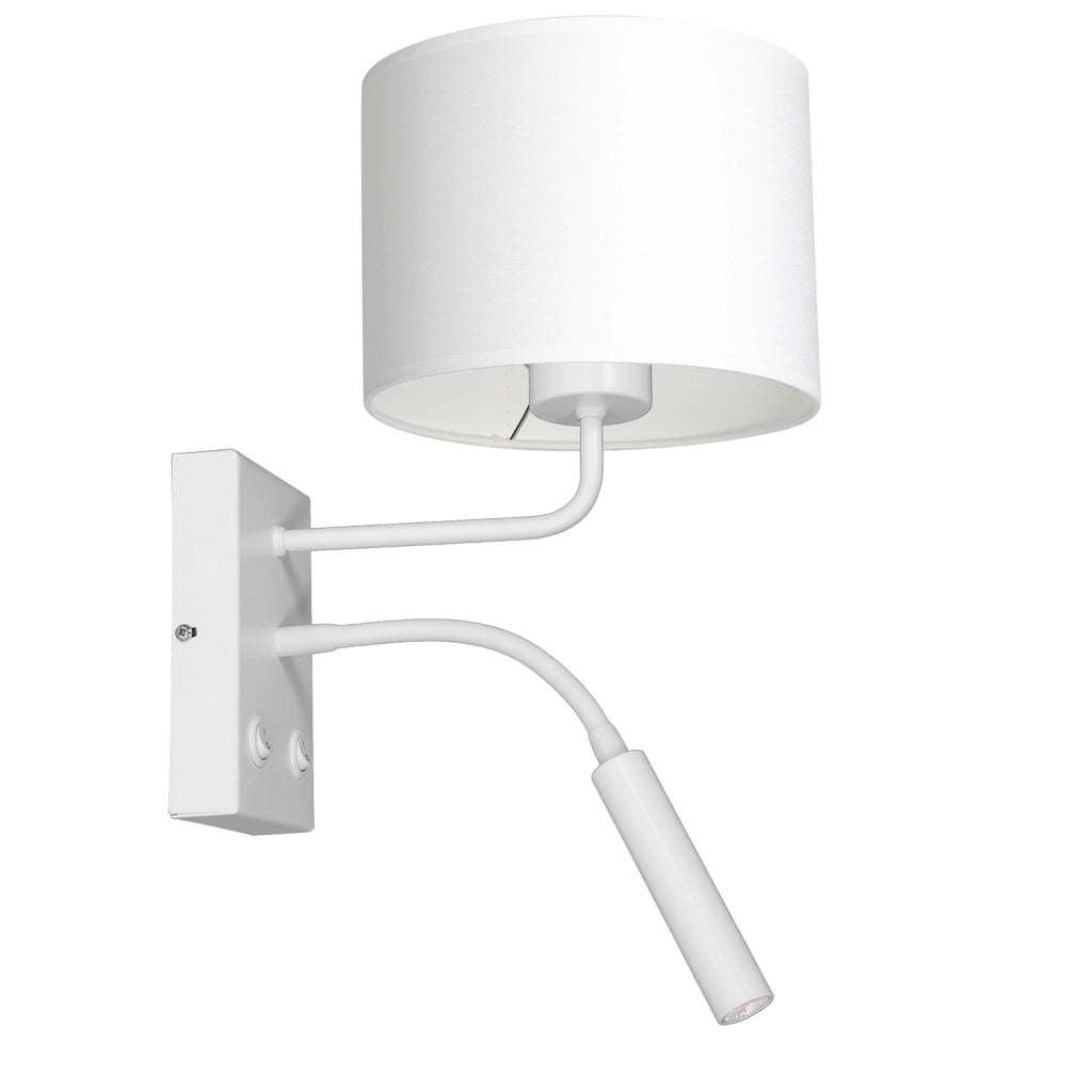 Applique Arden Luminex bianca con luce lettura E27+G9