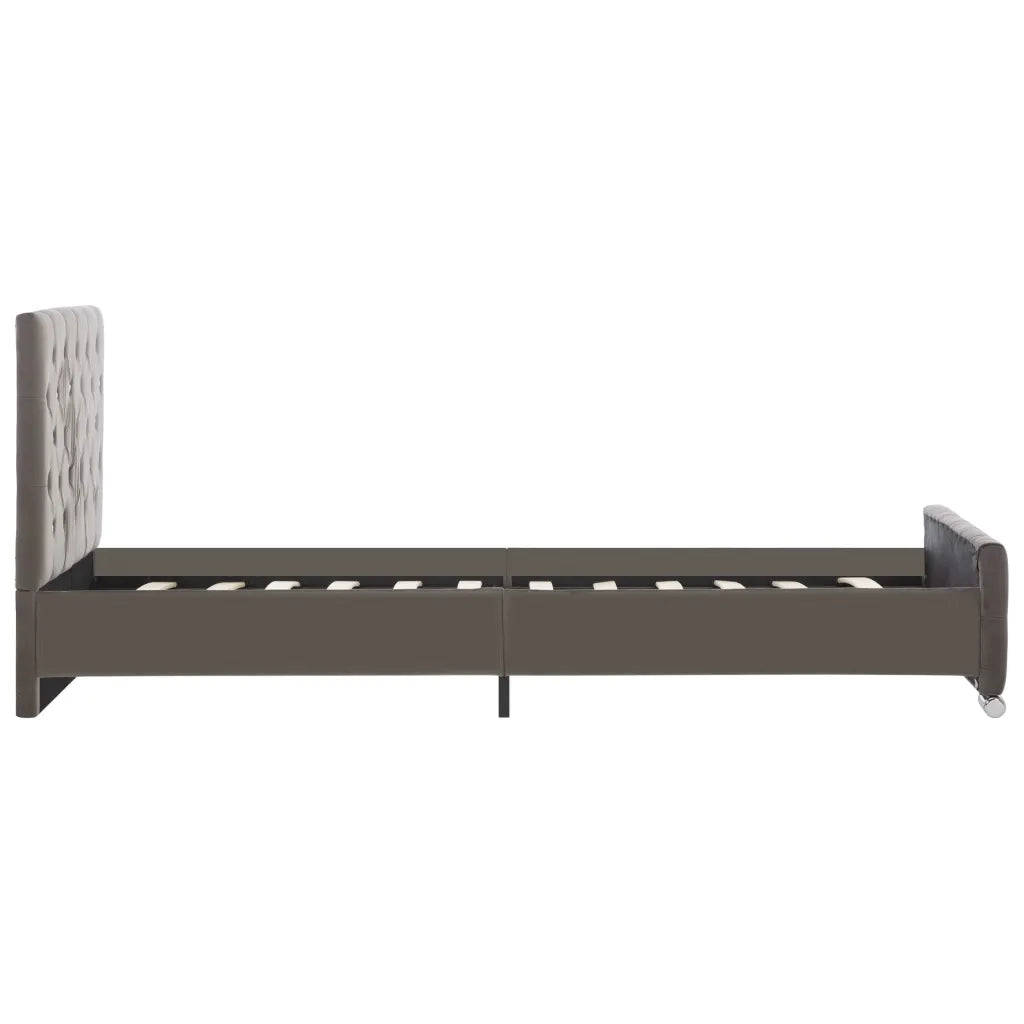 Letto singolo | Letto per adulti | Giroletto Grigio in Velluto 90x200 cm