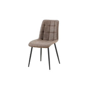 Set di 4 sedie MIREA - Marrone - Gambe in metallo - Design senza tempo - Rivestimento in PU facile da mantenere