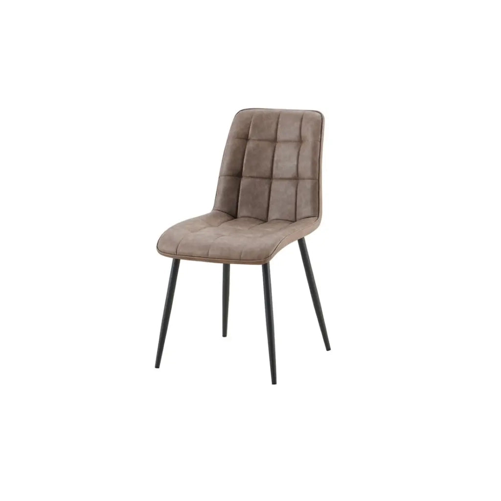 Set di 4 sedie MIREA - Marrone - Gambe in metallo - Design senza tempo - Rivestimento in PU facile da mantenere