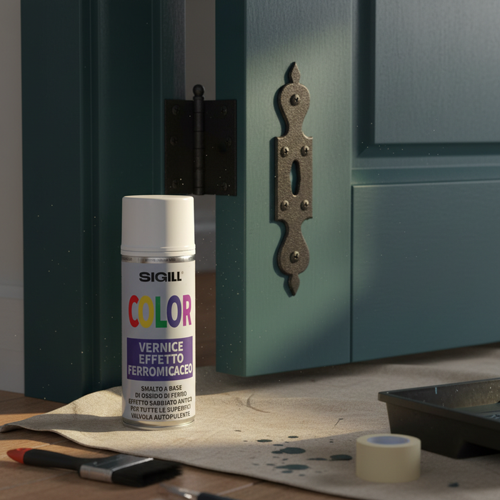 Smalto spray ferromicaceo effetto sabbiato 400 ml *** colore- argento, confezione 1