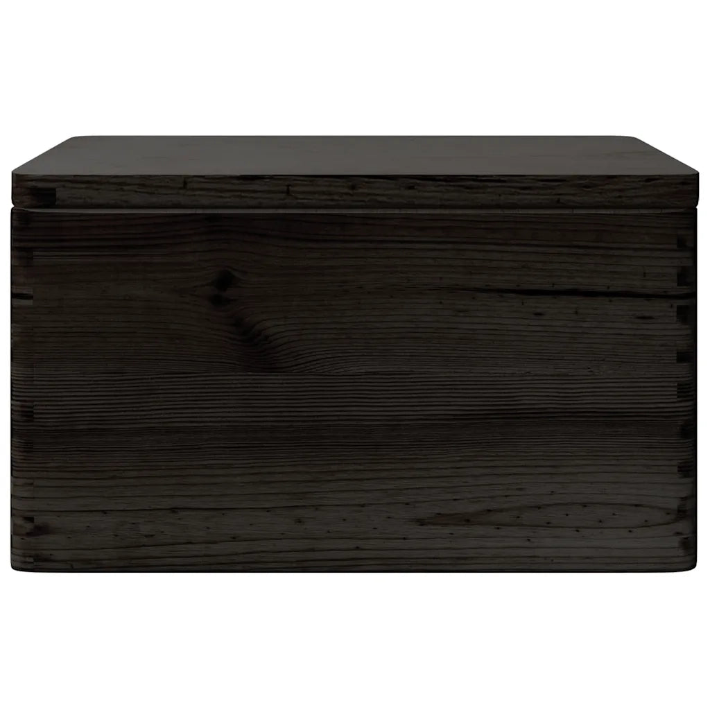 Scatola in Legno Coperchio&Manici Nera 40x30x23cm Legno di Pino 4017398