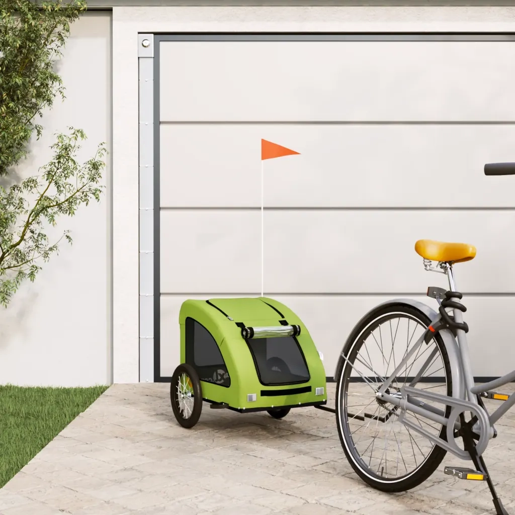 Rimorchio da Bici per Animali Verde Oxford e Ferro CFW5796350