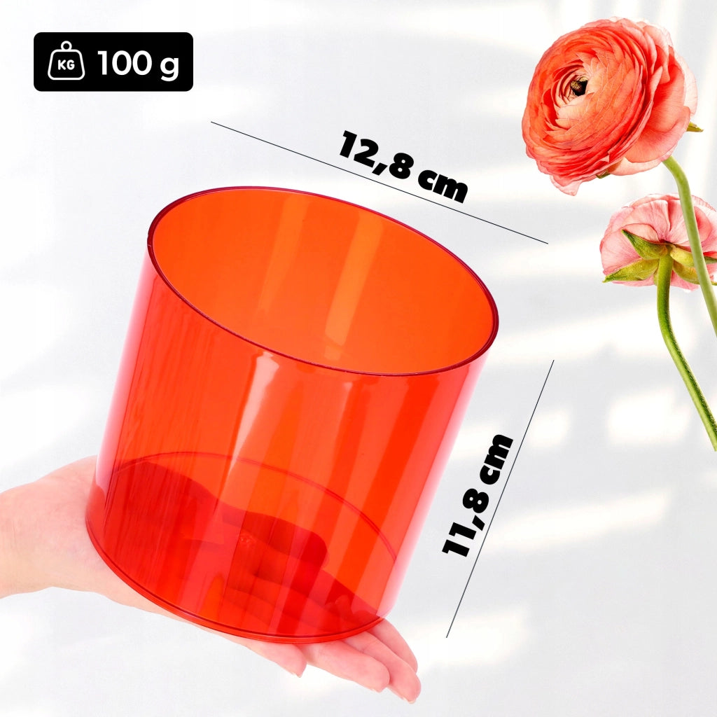 Vaso da fiori rotondo KADAX in plastica, 12,5 cm, rosso