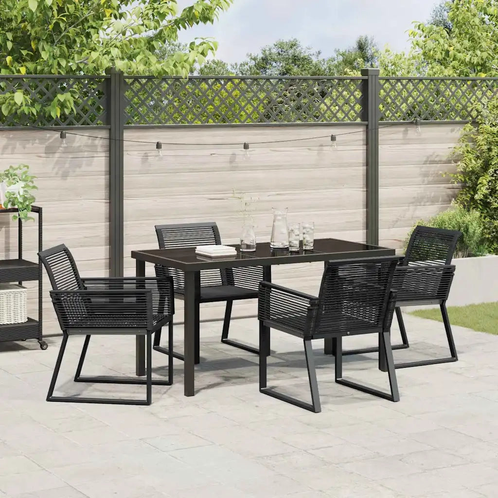 Set da Pranzo per Giardino 5 pcs Nero 3379312