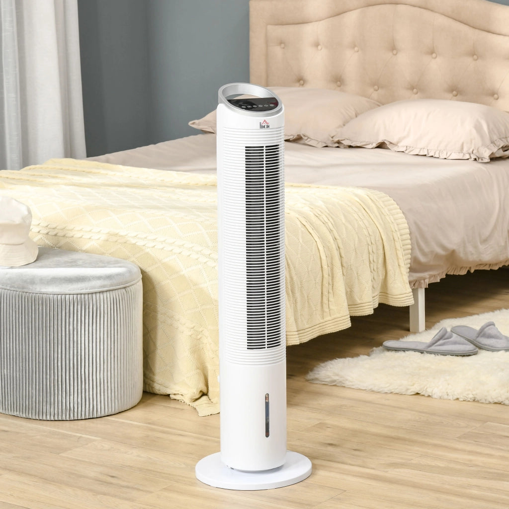 Ventilatore da Torre con Raffreddamento ad Acqua e Telecomando ¨C zephmum ¨C Bianco 30x30x100.8 cm
