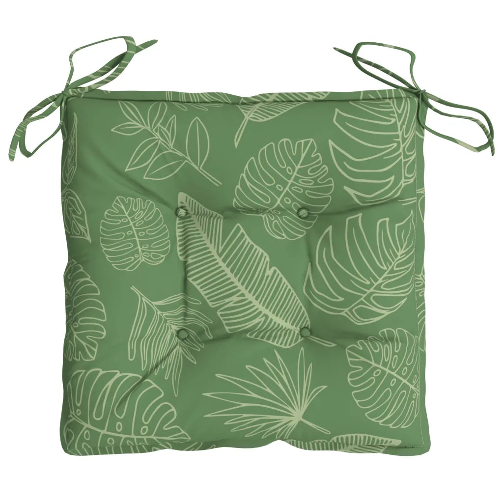 Cuscini per Sedia 2 pz Motivo a Foglie 40x40x7 cm Tessuto 361498