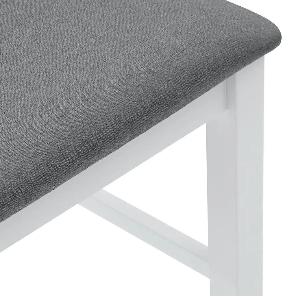 Sgabelli da Bar con Cuscini 2 pz Bianco Legno Massello di Hevea