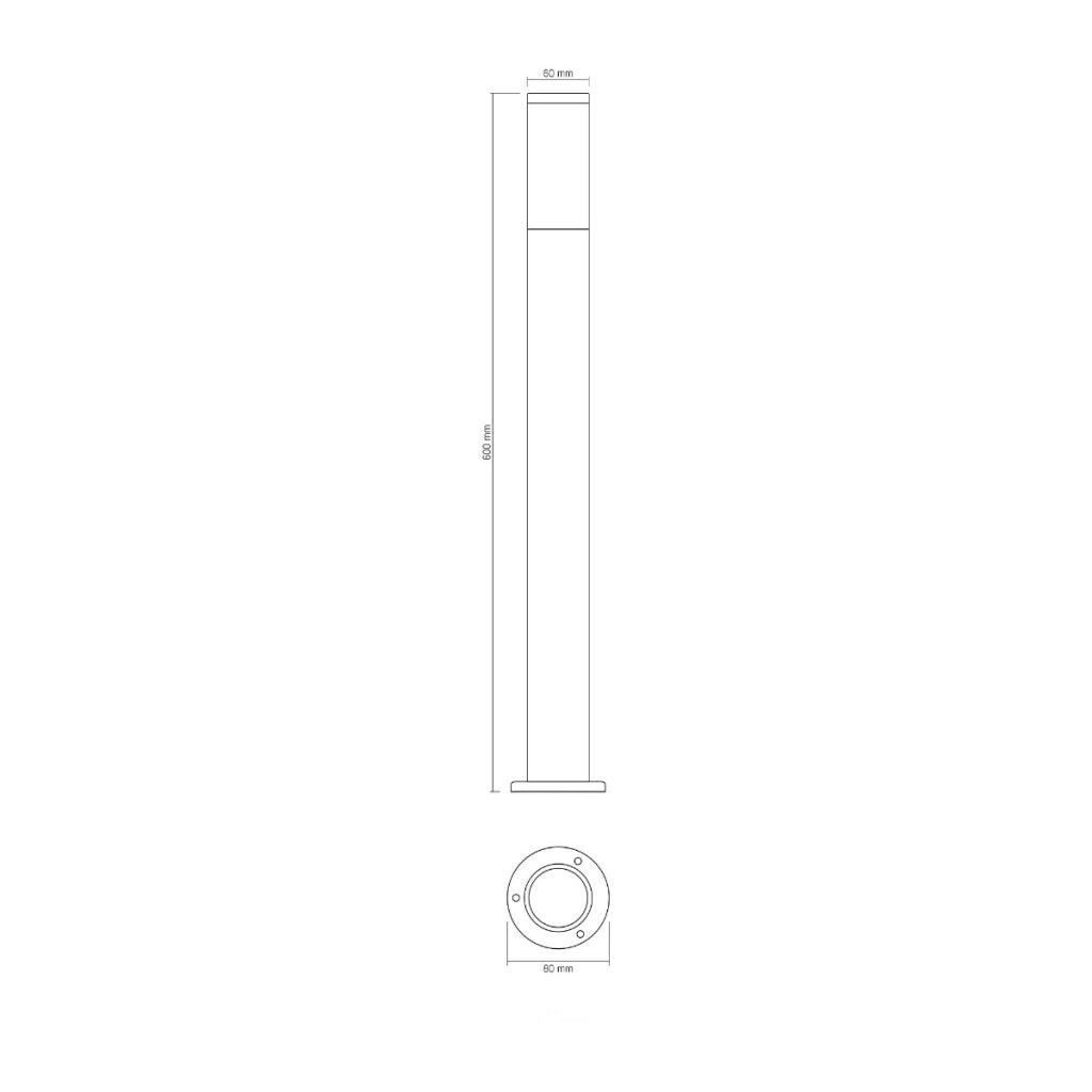 Paletto luce da giardino nero GU10 60cm IP54 Videx