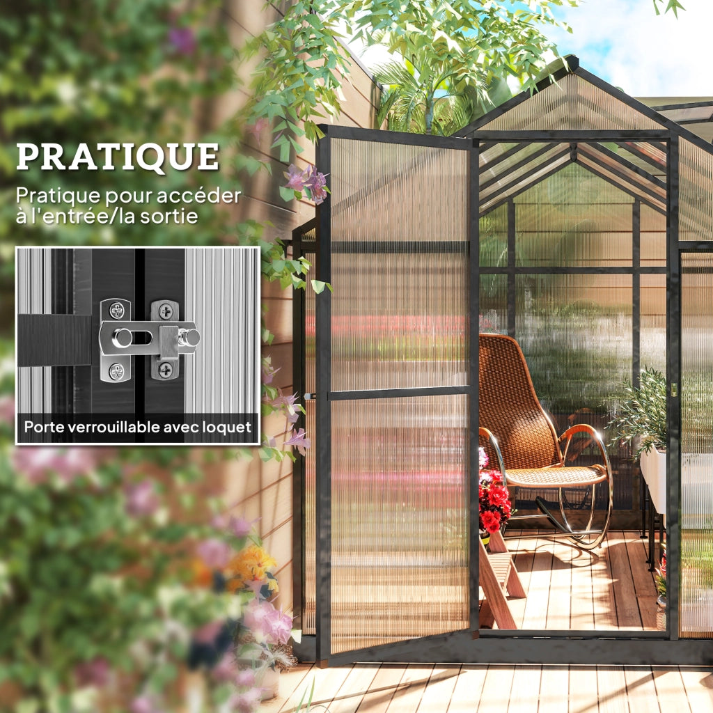 Serra da giardino in alluminio e policarbonato ¨C zephmum ¨C trasparente 303x183x195cm