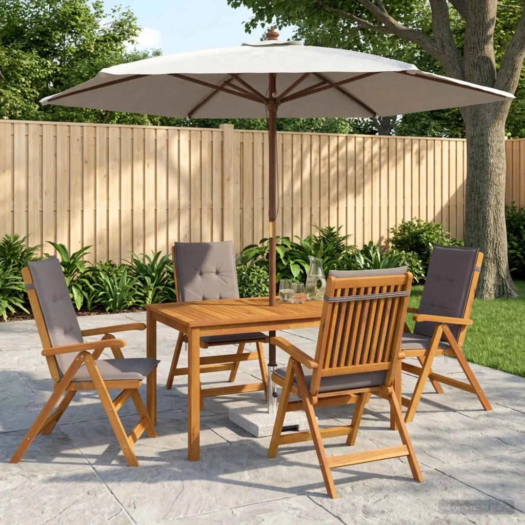 Set da pranzo da giardino 5 pezzi Naturale 3434495