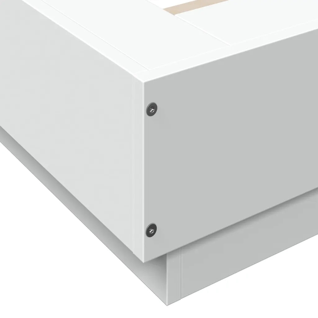 Giroletto con Luci LED Bianco 140x200 cm in Legno Multistrato 3281098
