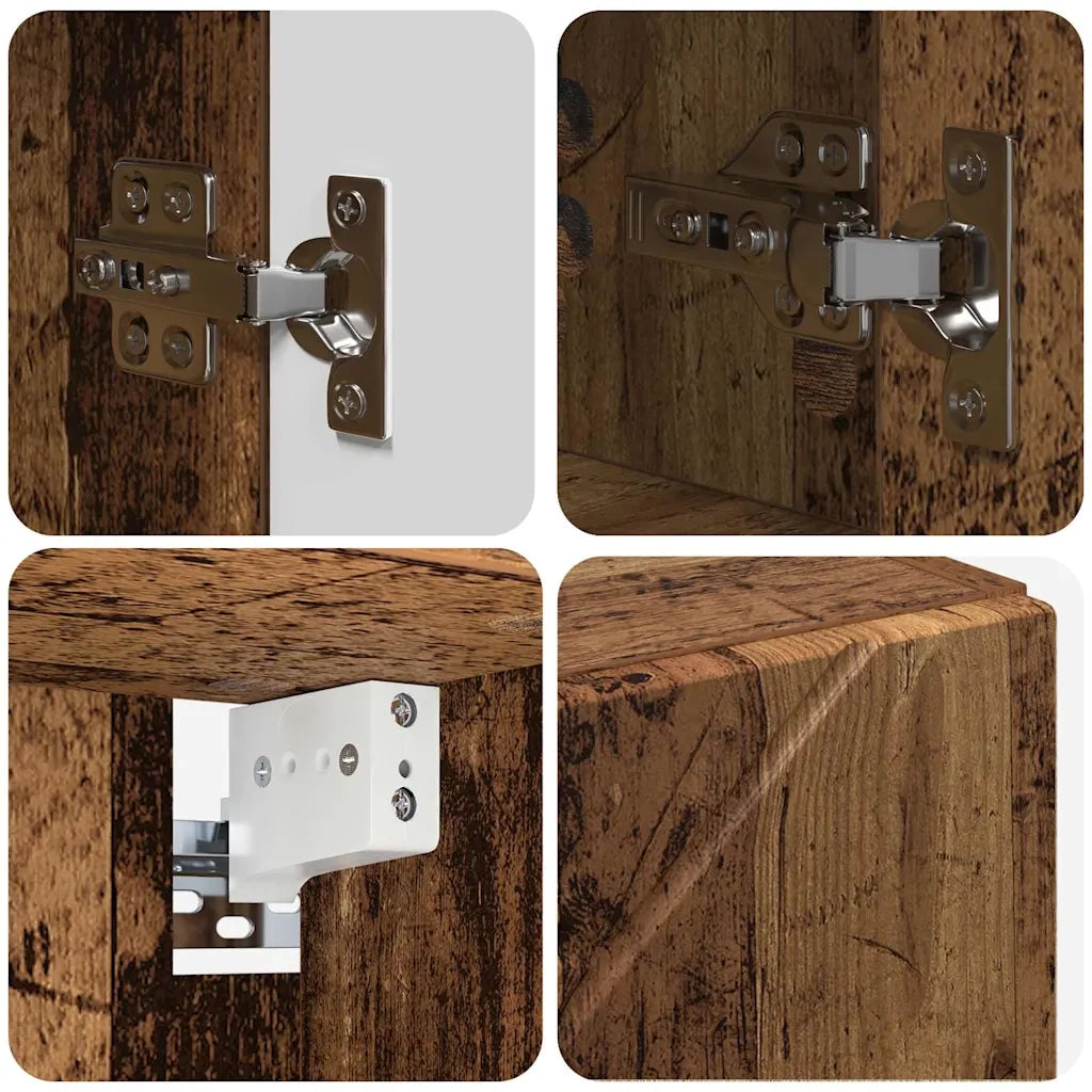 Set di mobili per il bagno con cassetto 5 pcs Legno vecchio