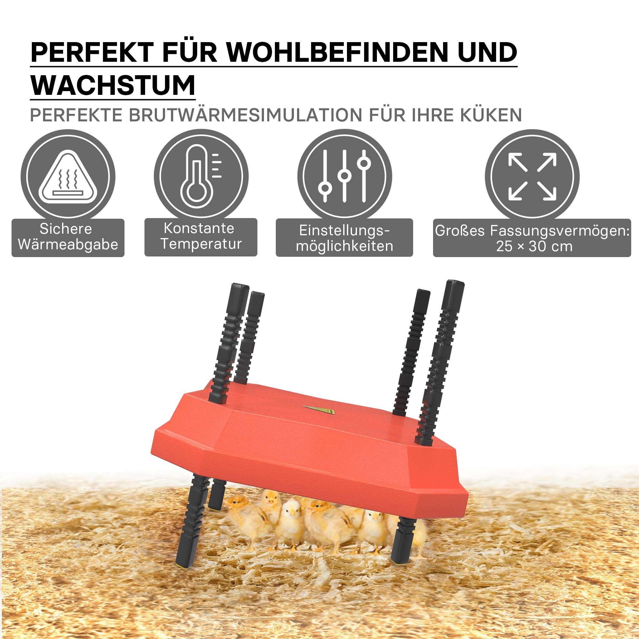 Fudajo Chioccia artificiale 25x30cm 20W Piastra termica per 15-20 pulcini, temperatura regolabile