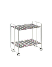 Carrello da cucina pieghevole bianco con ruote BAUHAUS 2 ripiani