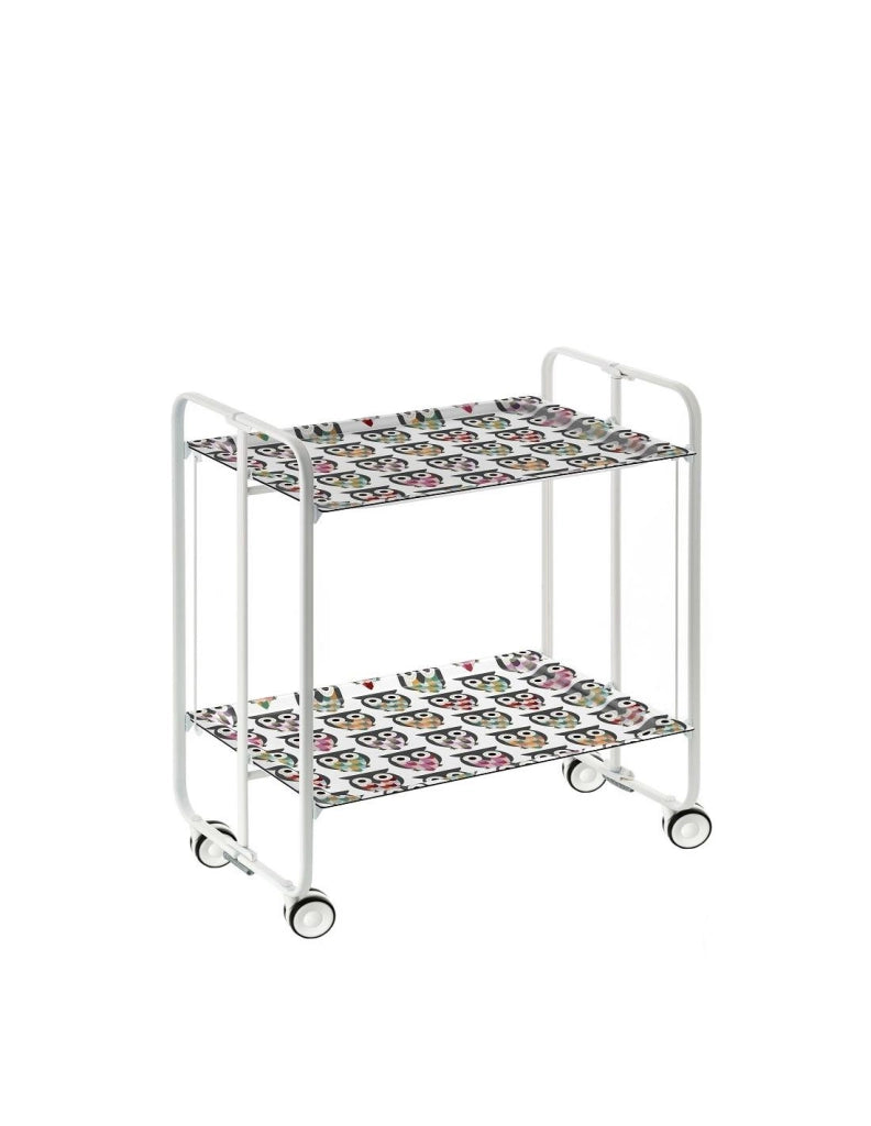 Carrello da cucina pieghevole bianco con ruote BAUHAUS 2 ripiani