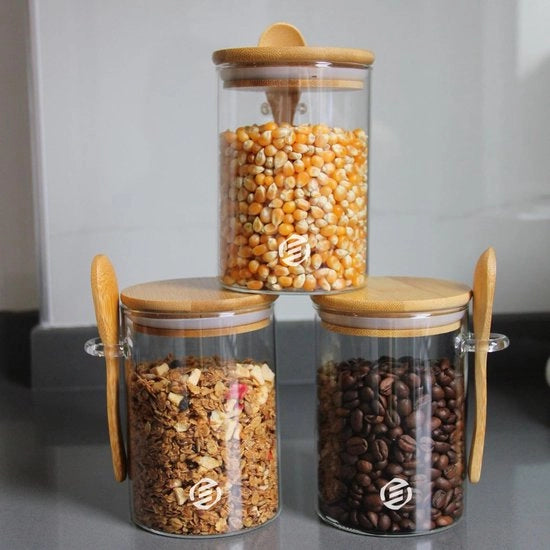 Set di Overnight Oats in Barattoli di Vetro - Muesli - Set di 1 o 2 Barattoli - Barattolo di Vetro con Coperchio - Set di Havermout per la Colazione