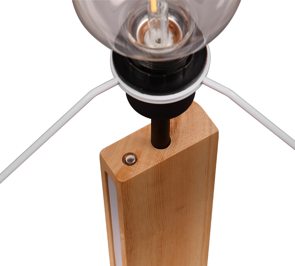 Piantana touch, metallo e legno, nero, H 150 cm, Rahul