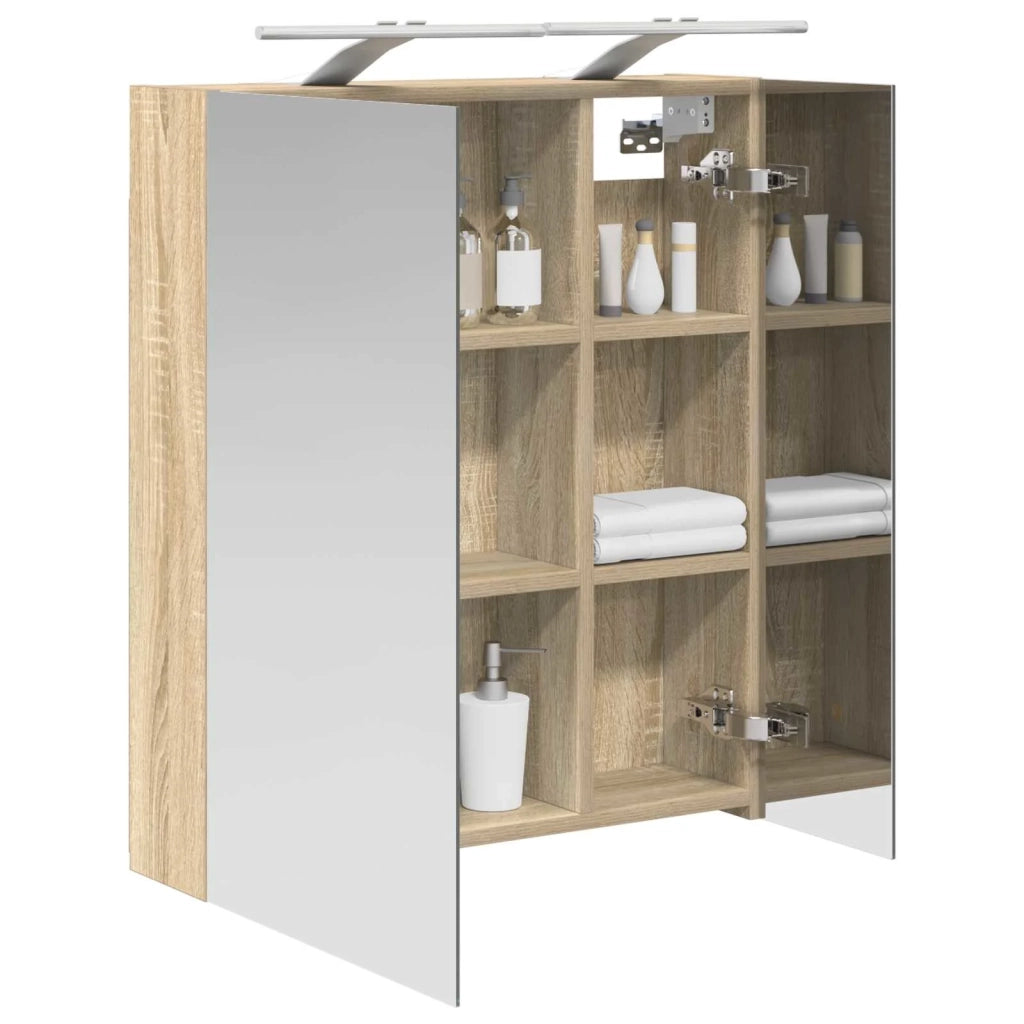 Mobiletto per specchio da bagno Rovere Sonoma 60 x 14,5 x 70 cm