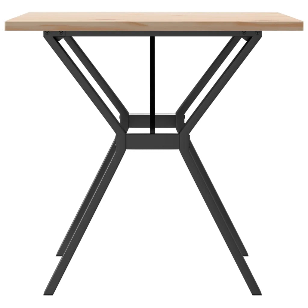 Tavolo da Pranzo | Tavolo da cucina Telaio a Y 80x80x75,5 cm Legno Pino e Acciaio