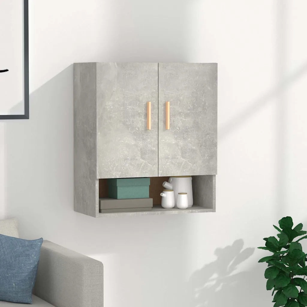 Armadietto a Muro | Mobile a Parete Grigio Cemento 60x31x70 cm Legno Multistrato