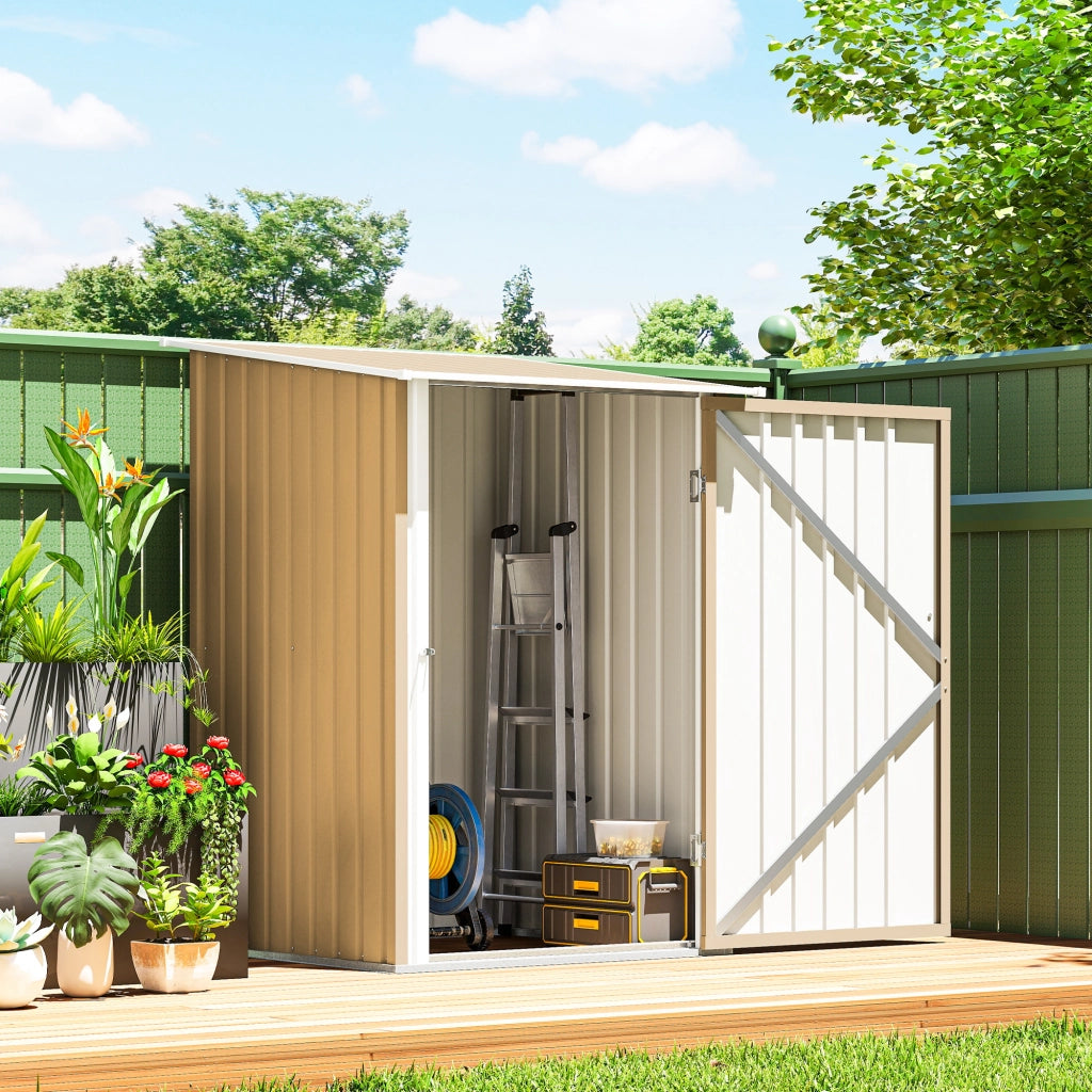 Casetta da Giardino Porta Attrezzi ¨C zephmum ¨C Giallo Acciaio Galvanizzato 100x104x160 cm
