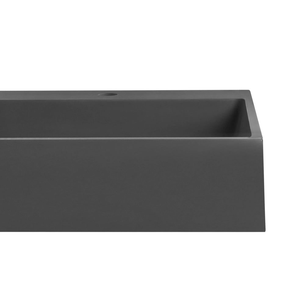 Lavabo bagno rettangolare in ceramica nera 150 x 48 cm Lavello da bagno rettangolare