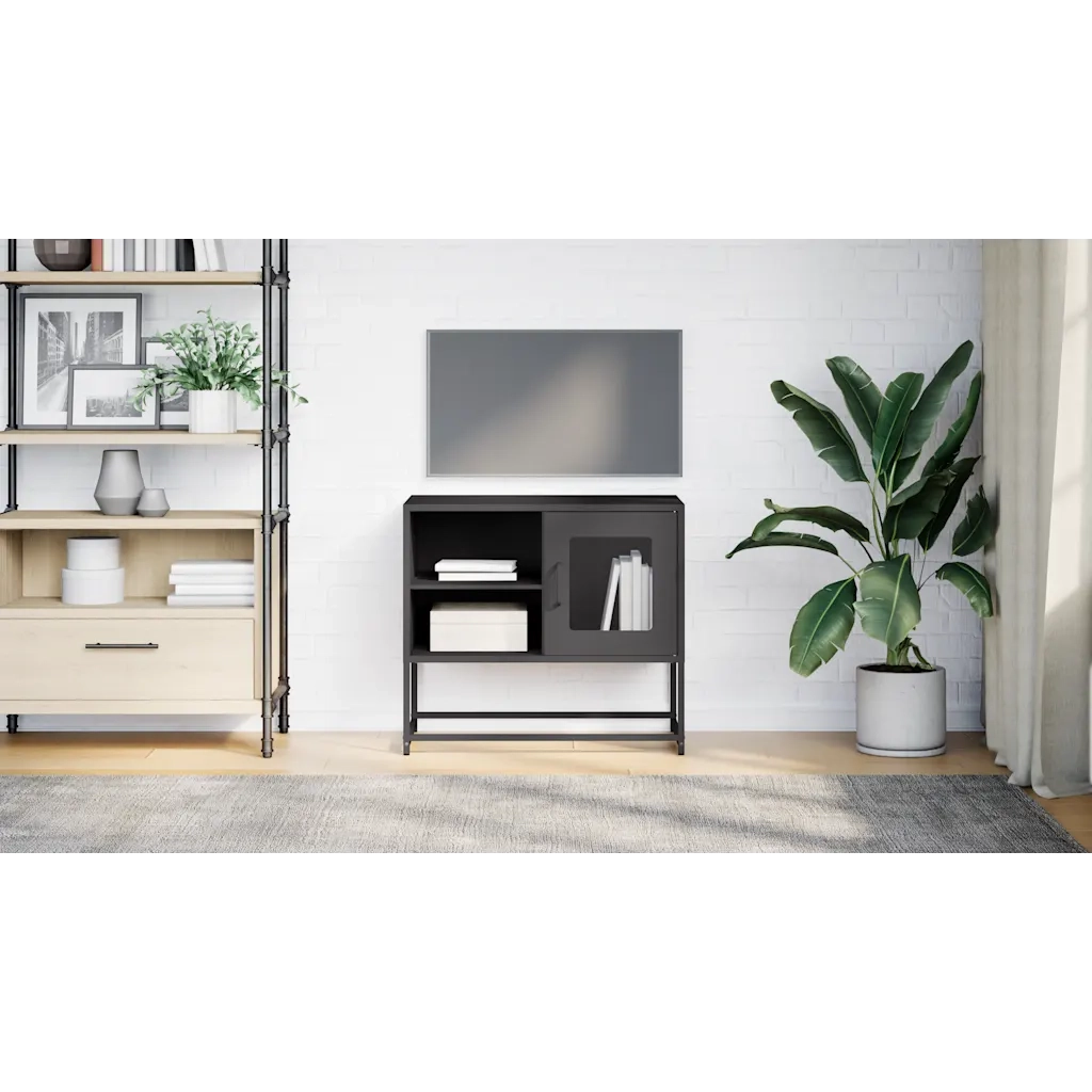 vidaXL Mobile TV Nero 68x39x60,5 cm in Acciaio