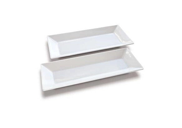 Piatto rettangolare in Porcellana Bianco Kimi 34 x 14 cm