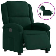 Poltrona | Sedia Relax Elettrica Reclinabile Verde Scuro in Vera Pelle