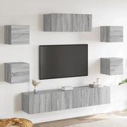 Set di Mobili Porta TV 7 pz Grigio Sonoma in Legno Multistrato cod mxl 20234