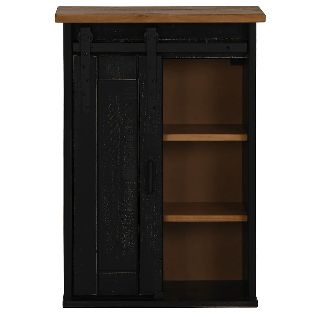 vidaXL Pensile HALDEN con Anta Scorrevole Nero 49x22,5x70 cm in Pino