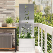 vidaXL Vaso da Giardino con Pannello Decorativo Argento 50 x 140 cm