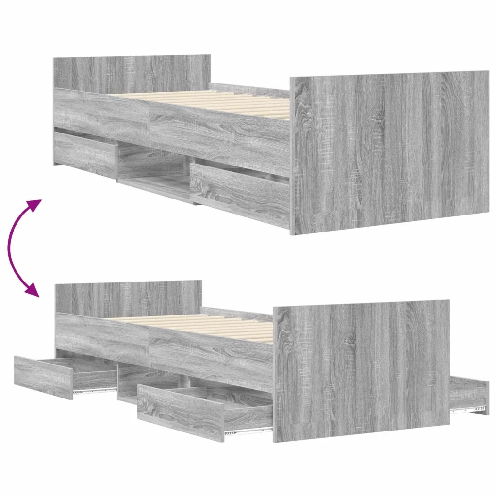 Struttura del letto Sonoma grigio Legno ingegnerizzato 3429513