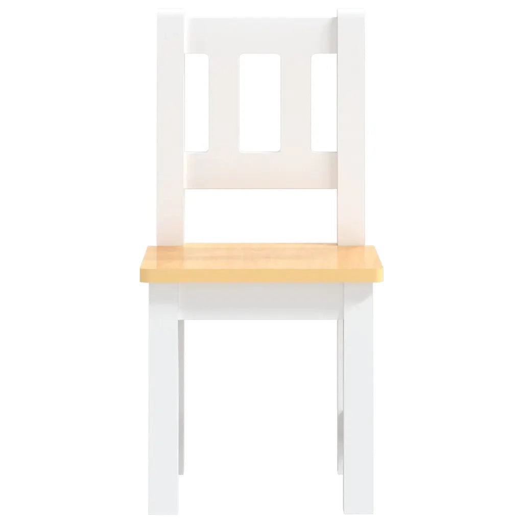 Set Tavolo e Sedie per Bambini 3 Pezzi Bianco e Beige in MDF CFW3329515