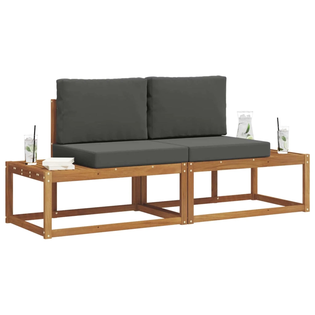 Set di divani da esterno con cuscino 2 pcs Naturale