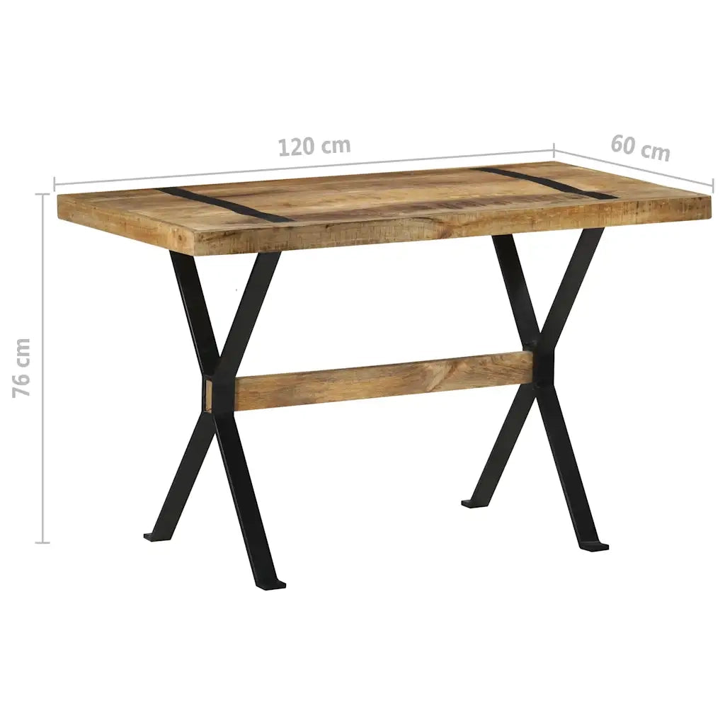 Tavolo da Pranzo 120x60x76 cm in Legno di Mango Grezzo cod mxl 18696