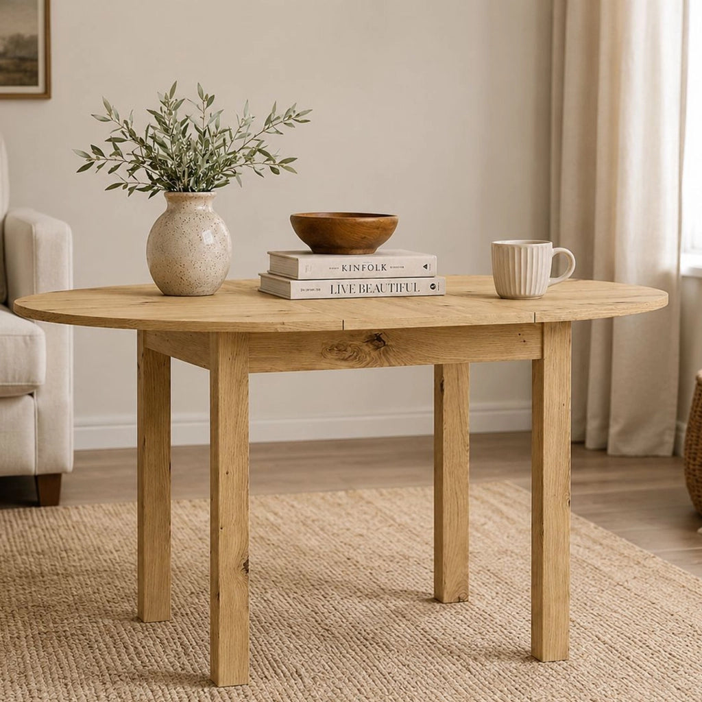 Liriteda, Tavolo Allungabile 6 Posti, 100x80x76h cm Marrone Rovere Nodi