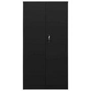 Armadio con Ripiani Nero 90x40x180 cm in Acciaio 335972