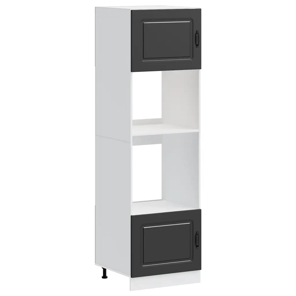 Pensile da cucina | Armadi Forno 2 pz Kalmar Neri in Legno Multistrato