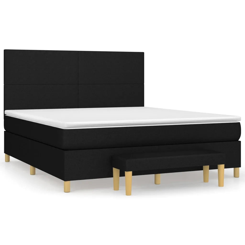 Giroletto a Molle con Materasso Nero 180x200 cm in Tessuto 3137015